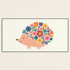 Floral Hedgehog Desk Mat Gallery Image 3