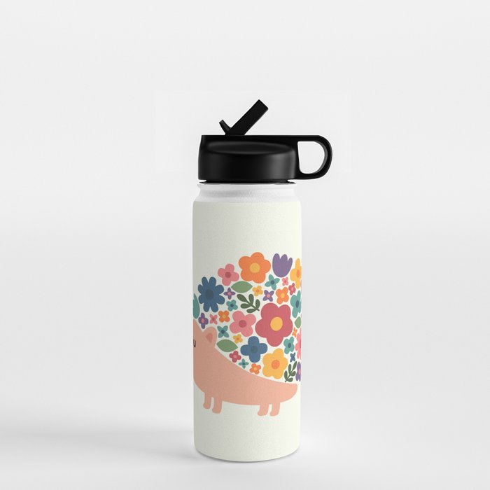Floral Hedgehog Water Bottle Gallery Image 1