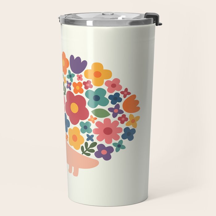 Floral Hedgehog Travel Mug Gallery Image 2