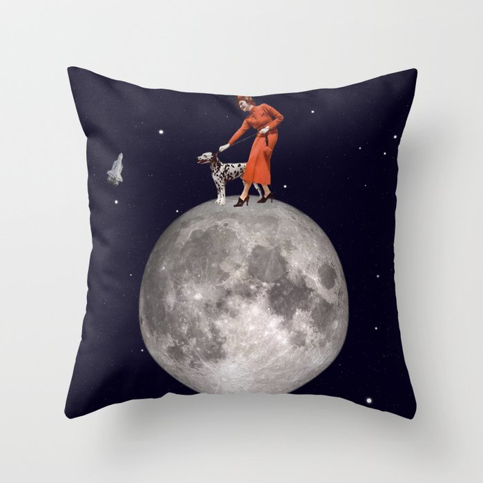 Walking the Dog // The Rocket Throw Pillow Gallery Image 1
