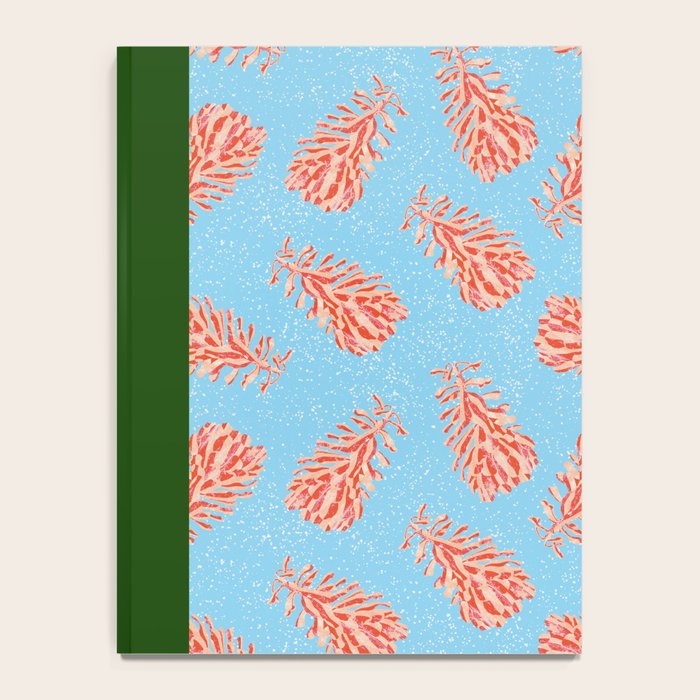 Dancing Pinecones in Light Blue & Red Notebook Gallery Image 4
