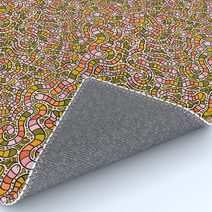 Rainbow Worms Print Rug Gallery Image 4