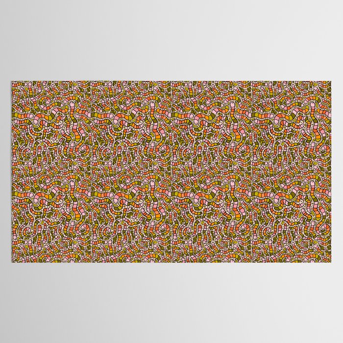 Rainbow Worms Print Tablecloth Gallery Image 2