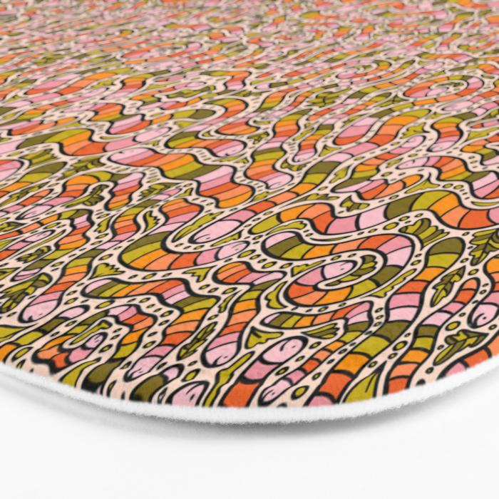 Rainbow Worms Print Bath Mat Gallery Image 3