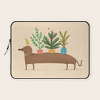 Dachshund & Parrot Laptop Sleeve Gallery Image 1