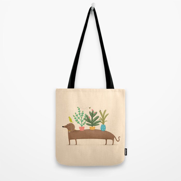Dachshund & Parrot Tote Bag Gallery Image 2