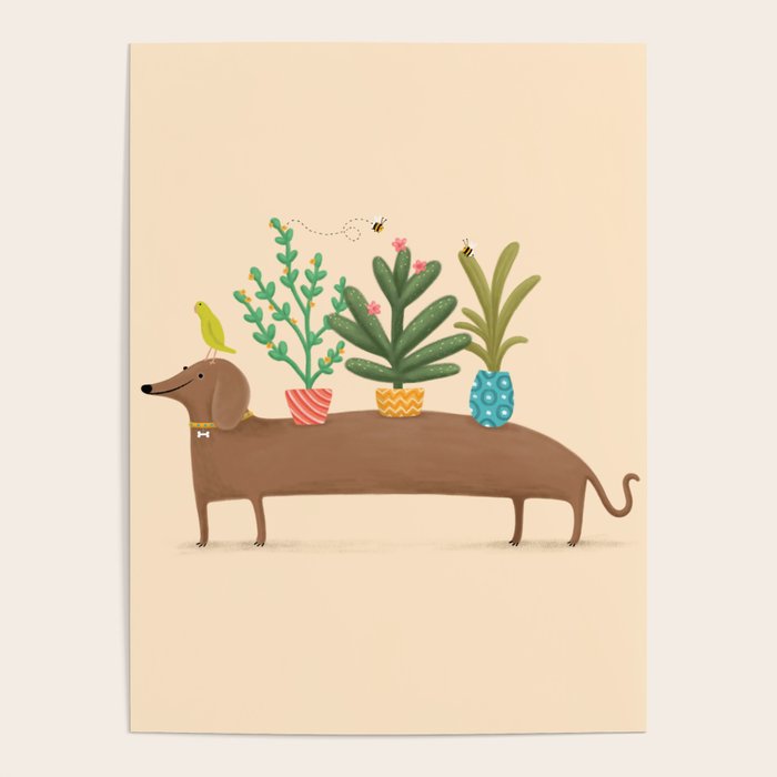 Dachshund & Parrot Poster Gallery Image 4