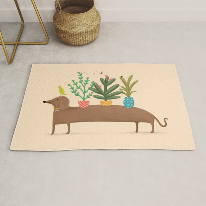 Dachshund & Parrot Rug Gallery Image 1