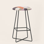 Geometric Bauhaus Shapes - Orange and Lavender Stool Gallery Image 1