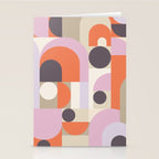 Geometric Bauhaus Shapes - Orange and Lavender Stationery Card Gallery Image 2
