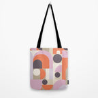 Geometric Bauhaus Shapes - Orange and Lavender Tote Bag Gallery Image 2