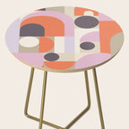 Geometric Bauhaus Shapes - Orange and Lavender Side Table Gallery Image 2