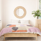 Geometric Bauhaus Shapes - Orange and Lavender Duvet Cover Gallery Image 3