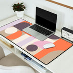 Geometric Bauhaus Shapes - Orange and Lavender Desk Mat Gallery Image 2