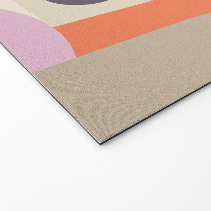 Geometric Bauhaus Shapes - Orange and Lavender Welcome Mat Gallery Image 2