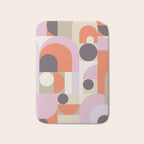 Geometric Bauhaus Shapes - Orange and Lavender Bath Mat Gallery Image 1