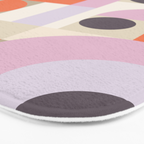 Geometric Bauhaus Shapes - Orange and Lavender Bath Mat Gallery Image 3