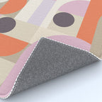 Geometric Bauhaus Shapes - Orange and Lavender Rug Gallery Image 4