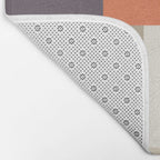 Geometric Bauhaus Shapes - Orange and Lavender Bath Mat Gallery Image 2