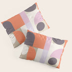 Geometric Bauhaus Shapes - Orange and Lavender Pillow Sham Gallery Image 3