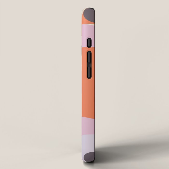 Geometric Bauhaus Shapes - Orange and Lavender iPhone Case Gallery Image 2