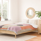 Geometric Bauhaus Shapes - Orange and Lavender Duvet Cover Gallery Image 2