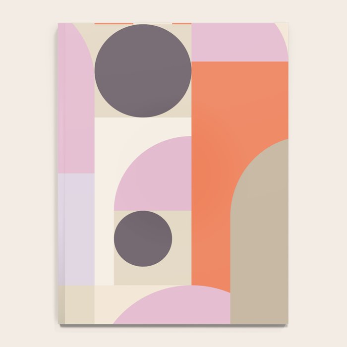 Geometric Bauhaus Shapes - Orange and Lavender Notebook Gallery Image 4