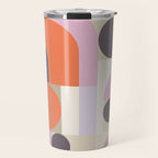 Geometric Bauhaus Shapes - Orange and Lavender Travel Mug Gallery Image 1
