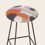 Geometric Bauhaus Shapes - Orange and Lavender Stool Gallery Image 2