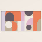 Geometric Bauhaus Shapes - Orange and Lavender Desk Mat Gallery Image 3