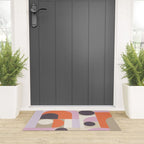 Geometric Bauhaus Shapes - Orange and Lavender Welcome Mat Gallery Image 3