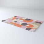 Geometric Bauhaus Shapes - Orange and Lavender Rug Gallery Image 3