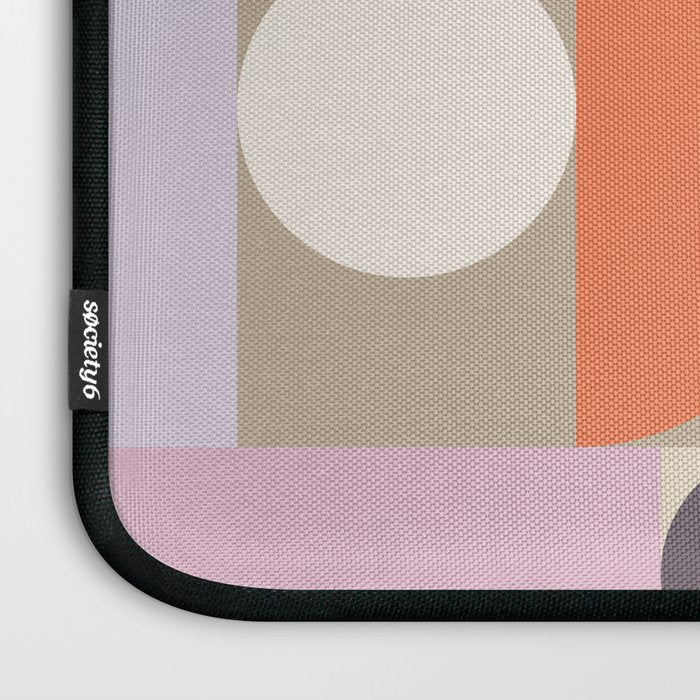 Geometric Bauhaus Shapes - Orange and Lavender Laptop Sleeve Gallery Image 3
