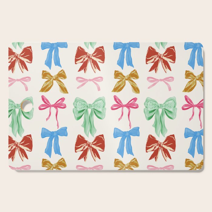 Holiday colorful bows Cutting Board Gallery Image 1