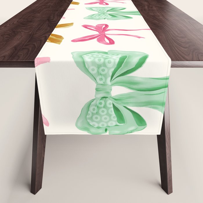 Holiday colorful bows Table Runner Gallery Image 1