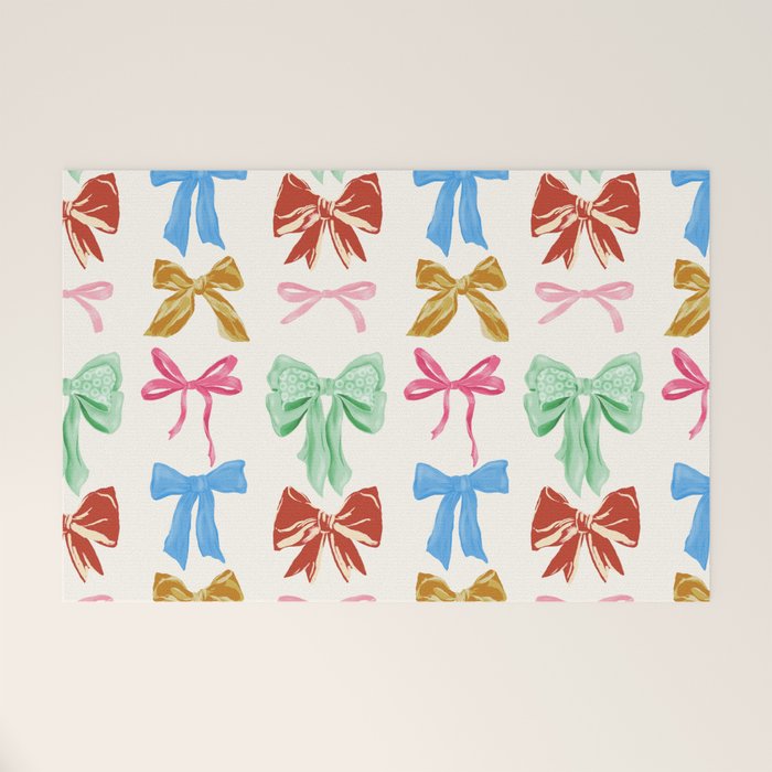 Holiday colorful bows Welcome Mat Gallery Image 1