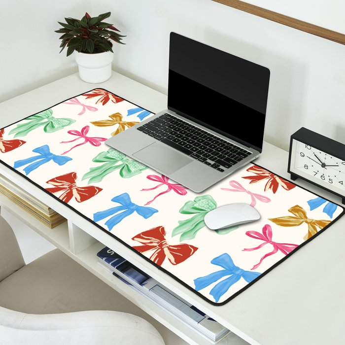Holiday colorful bows Desk Mat Gallery Image 2