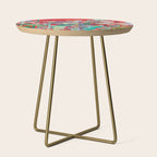 Floral Jungle on Red with Proteas, Eucalyptus and Birds of Paradise Side Table Gallery Image 1