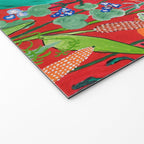 Red floral Jungle Garden Botanical featuring Proteas, Reeds, Eucalyptus, Ferns and Birds of Paradise Welcome Mat Gallery Image 2