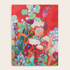 Red floral Jungle Garden Botanical featuring Proteas, Reeds, Eucalyptus, Ferns and Birds of Paradise Notebook Gallery Image 4