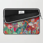 Red floral Jungle Garden Botanical featuring Proteas, Reeds, Eucalyptus, Ferns and Birds of Paradise Laptop Sleeve Gallery Image 2