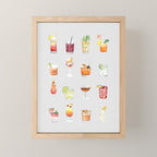 Classic Watercolor Cocktails Drinks Mini Art Print Gallery Image 1