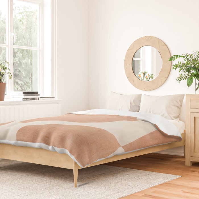 Terracotta Cream Modern Minimalist Abstract Duvet Cover Gallery Image 2