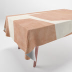Terracotta Cream Modern Minimalist Abstract Tablecloth Gallery Image 1