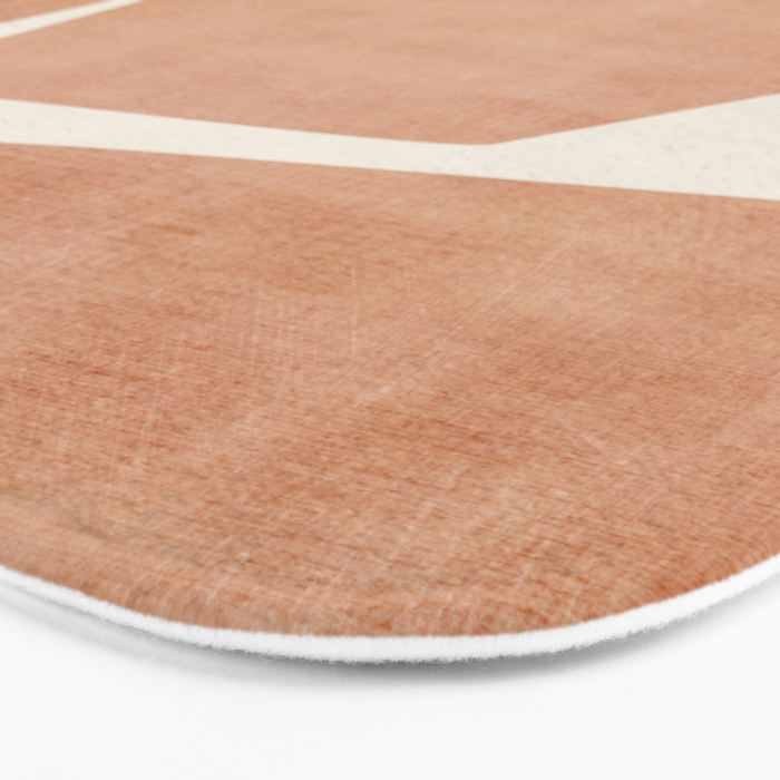 Terracotta Cream Modern Minimalist Abstract Bath Mat Gallery Image 3