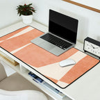 Terracotta Cream Modern Minimalist Abstract Desk Mat Gallery Image 2