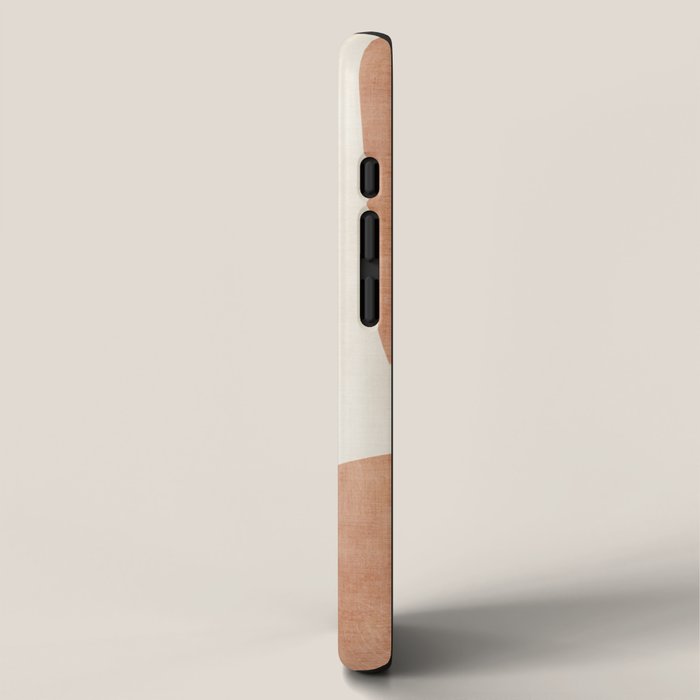 Terracotta Cream Modern Minimalist Abstract iPhone Case Gallery Image 2