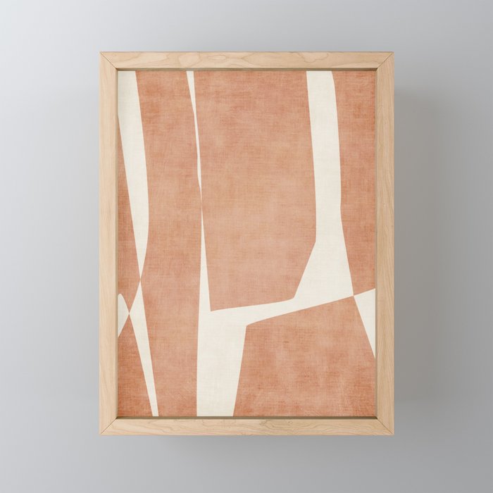 Terracotta Cream Modern Minimalist Abstract Mini Art Print Gallery Image 1