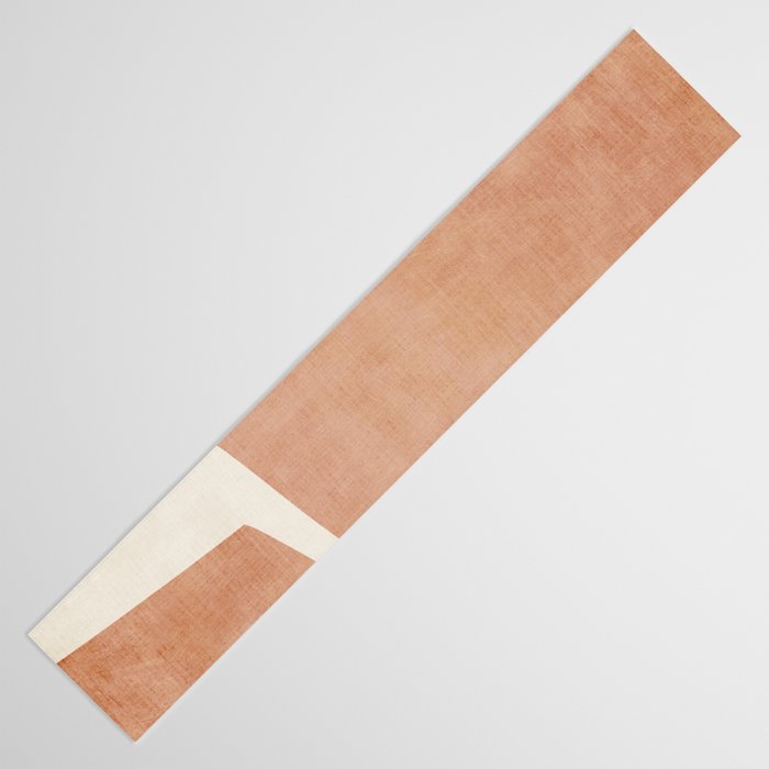 Terracotta Cream Modern Minimalist Abstract Table Runner Gallery Image 3