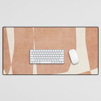 Terracotta Cream Modern Minimalist Abstract Desk Mat Gallery Image 1